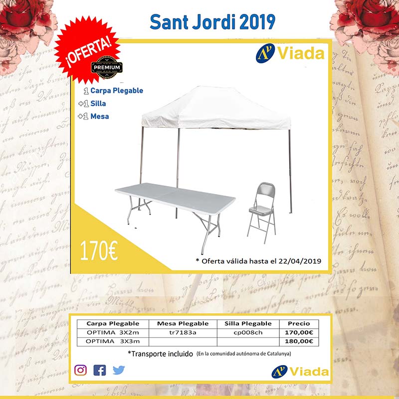 oferta carpa plegable para Sant jordi Premium